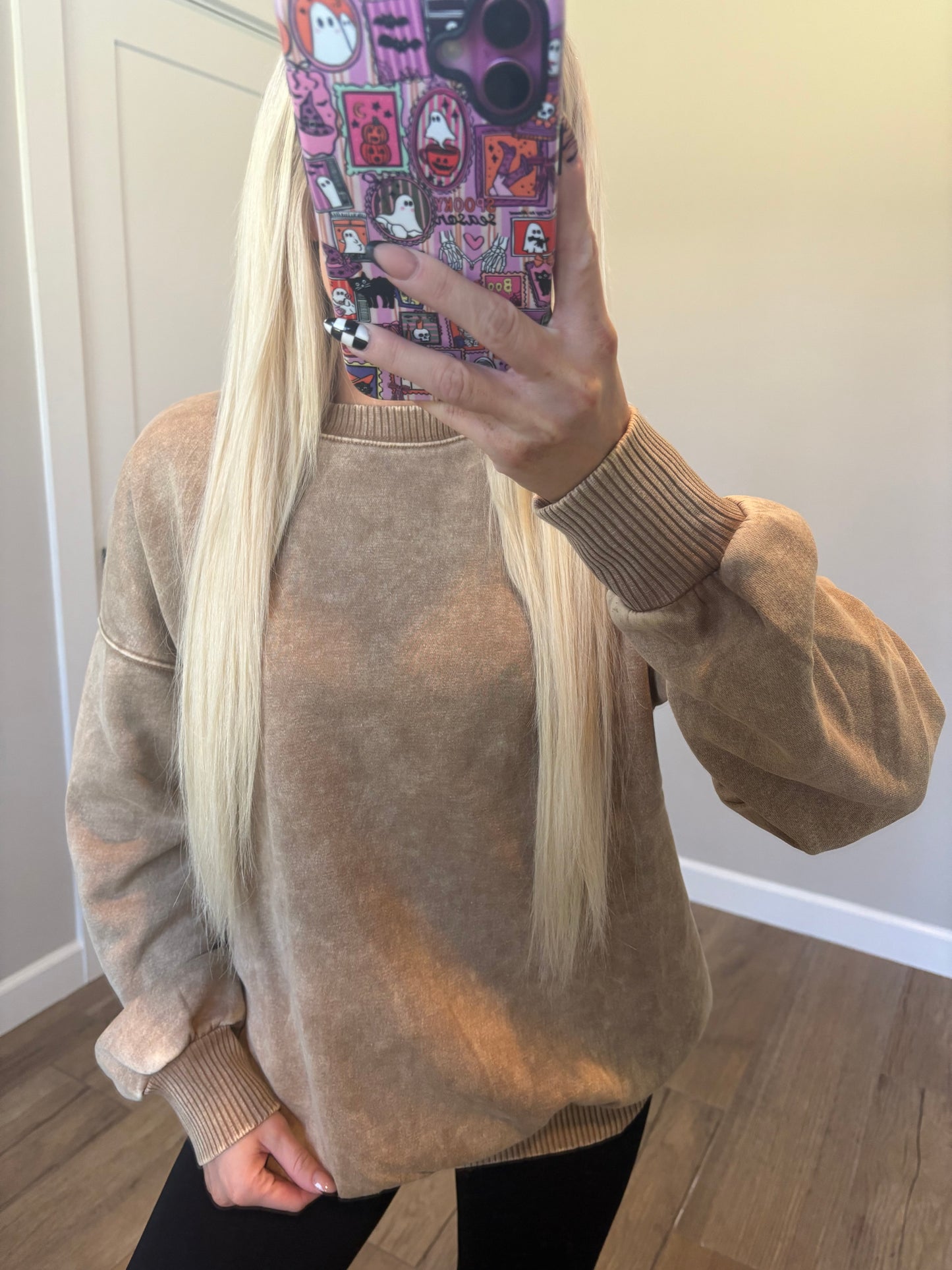 Deep Camel Acid Wash Pullover
